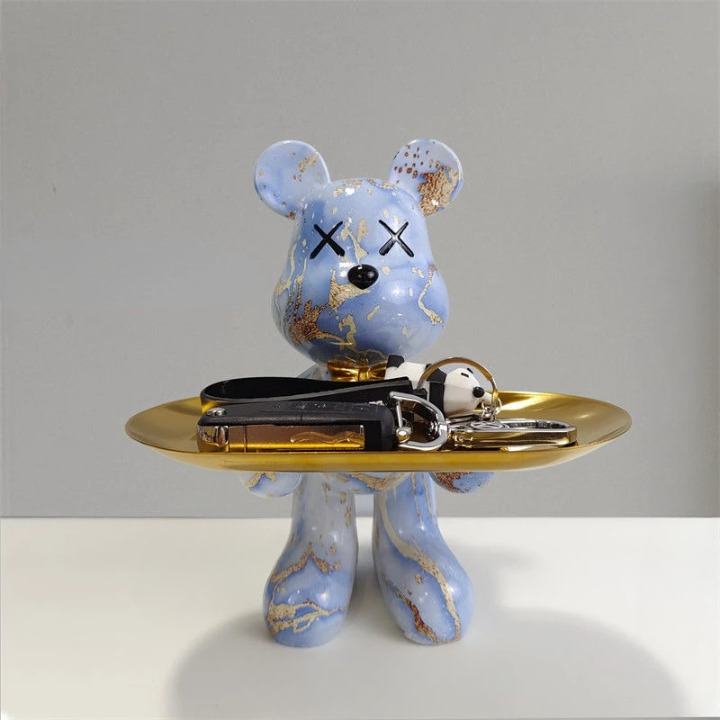 Adorable Bear Figurine Serving Tray
