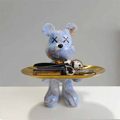 Adorable Bear Figurine Serving Tray