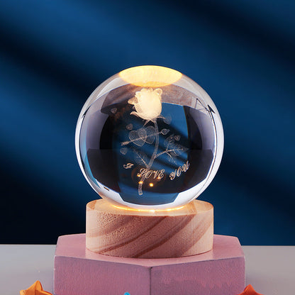 Colorful Crystal Bedroom Night Lamp