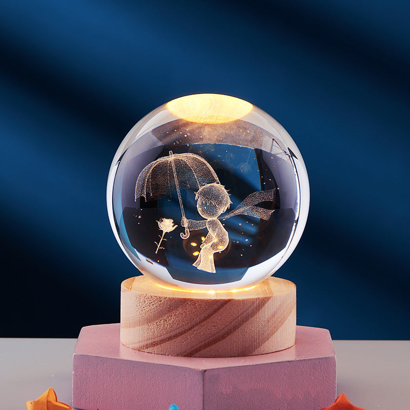 Colorful Crystal Bedroom Night Lamp