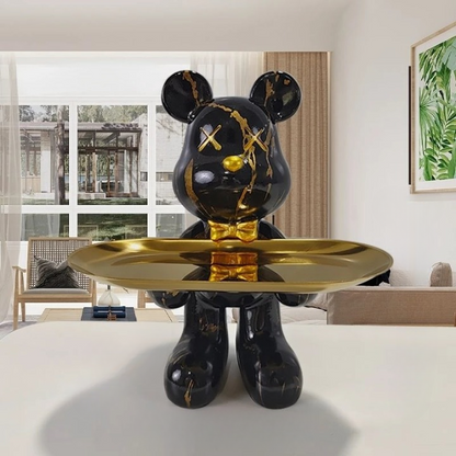 Adorable Bear Figurine Serving Tray