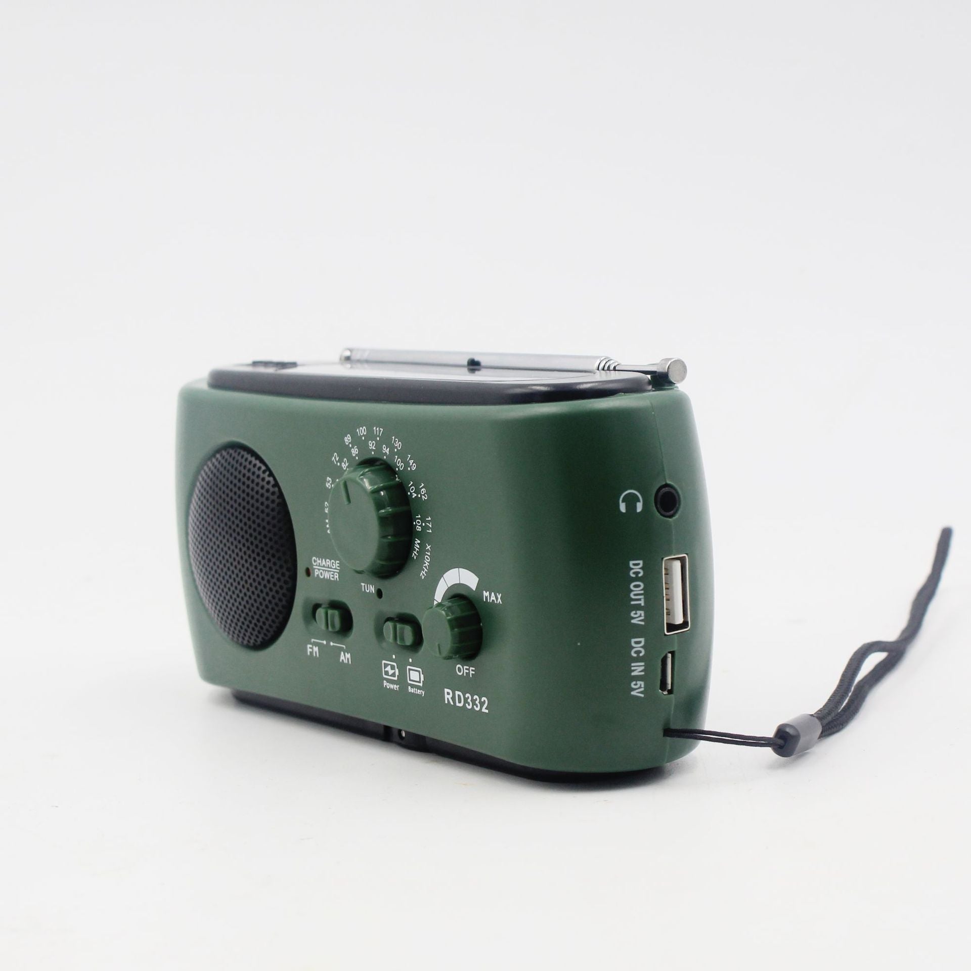 Compact Outdoor AM/FM Radio with USB Charger and Flashlight - Glamry