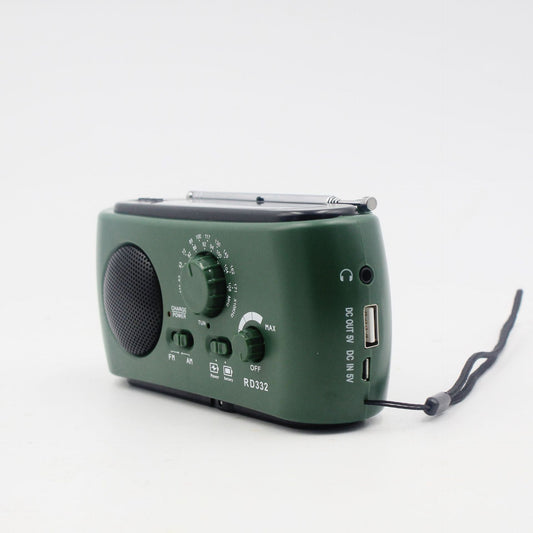Compact Outdoor AM/FM Radio with USB Charger and Flashlight - Glamry