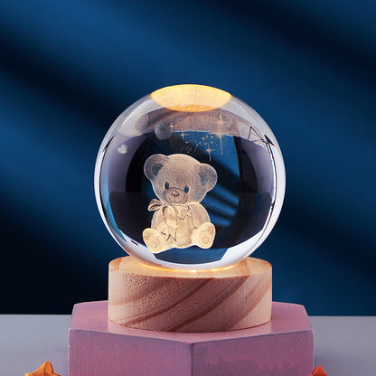 Colorful Crystal Bedroom Night Lamp