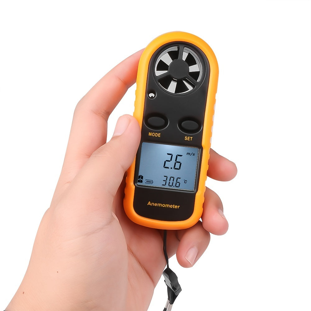 Compact Handheld Anemometer with Backlit LCD Screen - Glamry