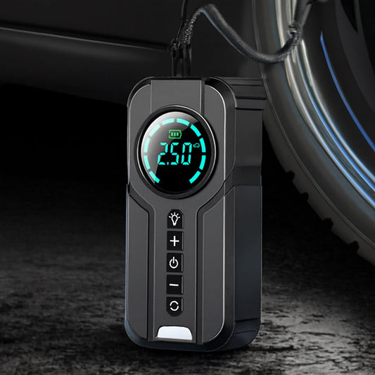 Compact Car Tyre Air Pump with LED Light - Glamry
