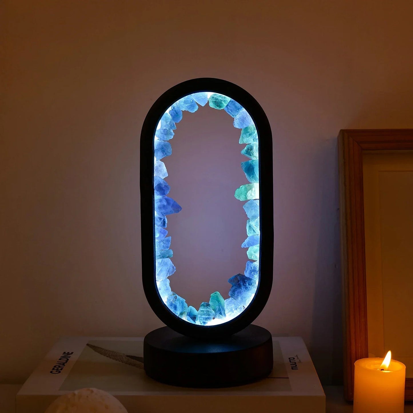 Calming Purple Crystal Desk Lamp for Peaceful Rooms