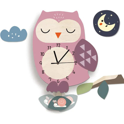 Fun Kids Colorful Pendulum Wall Clock