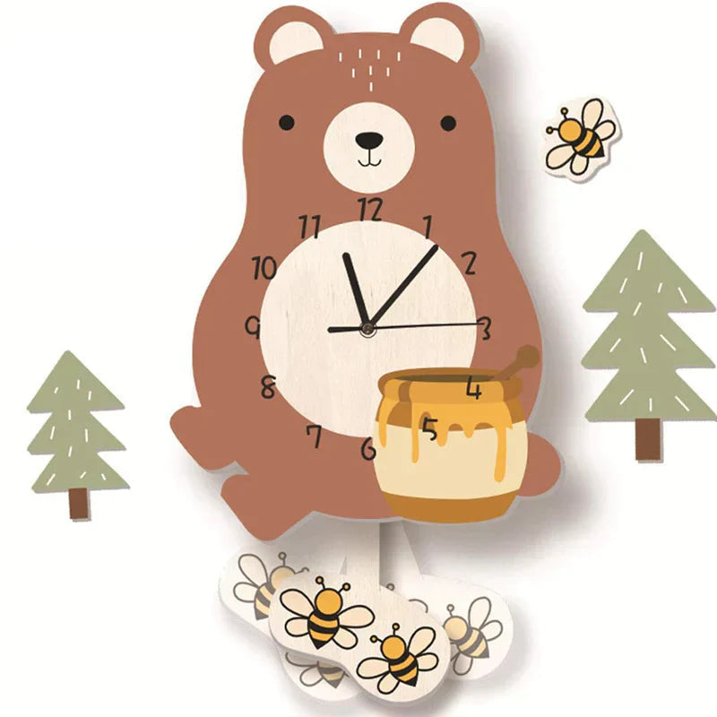 Fun Kids Colorful Pendulum Wall Clock