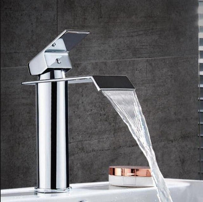 Luxury Chrome Waterfall Bathroom Sink Tap Mixer - Glamry