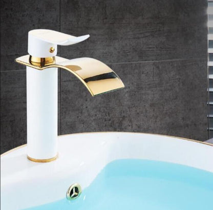 Luxury Chrome Waterfall Bathroom Sink Tap Mixer