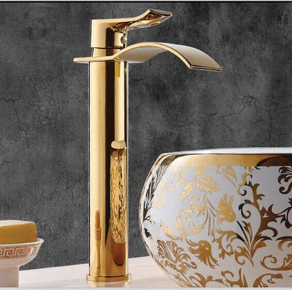 Luxury Chrome Waterfall Bathroom Sink Tap Mixer