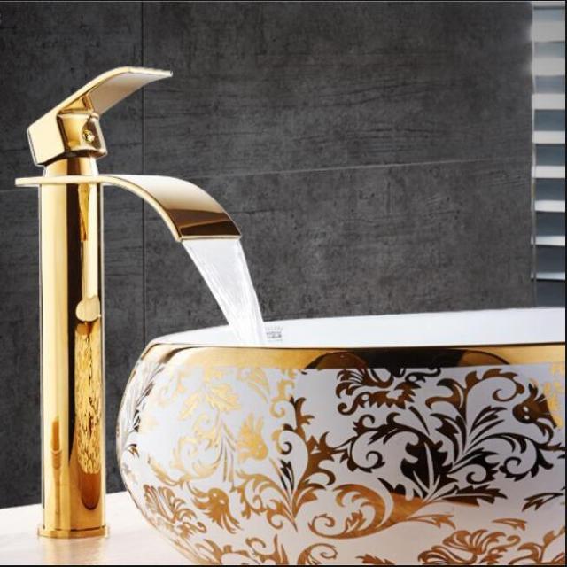 Luxury Chrome Waterfall Bathroom Sink Tap Mixer