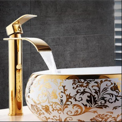 Luxury Chrome Waterfall Bathroom Sink Tap Mixer