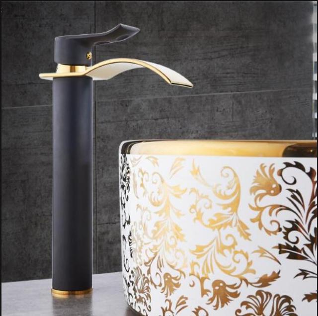 Luxury Chrome Waterfall Bathroom Sink Tap Mixer