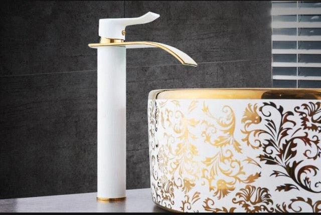 Luxury Chrome Waterfall Bathroom Sink Tap Mixer