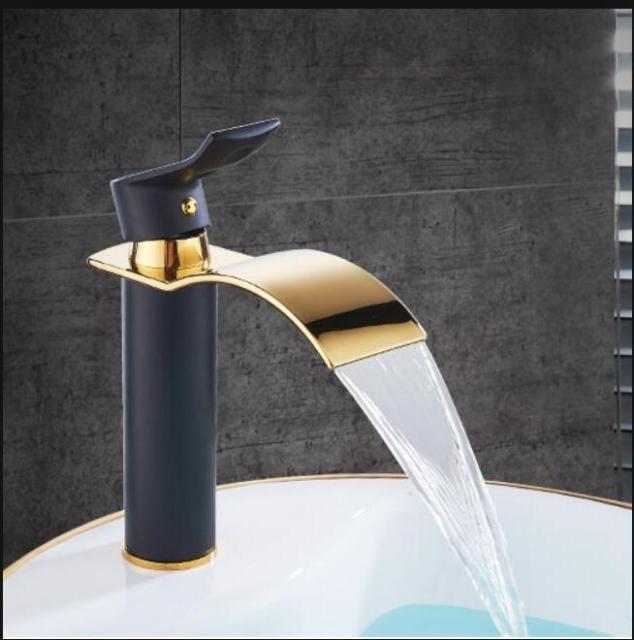 Luxury Chrome Waterfall Bathroom Sink Tap Mixer