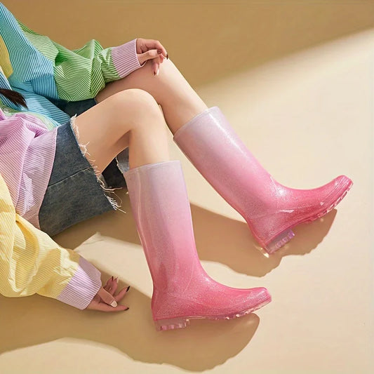 Fashionable Water Resistant Pink Rain Boots for Women - Glamry