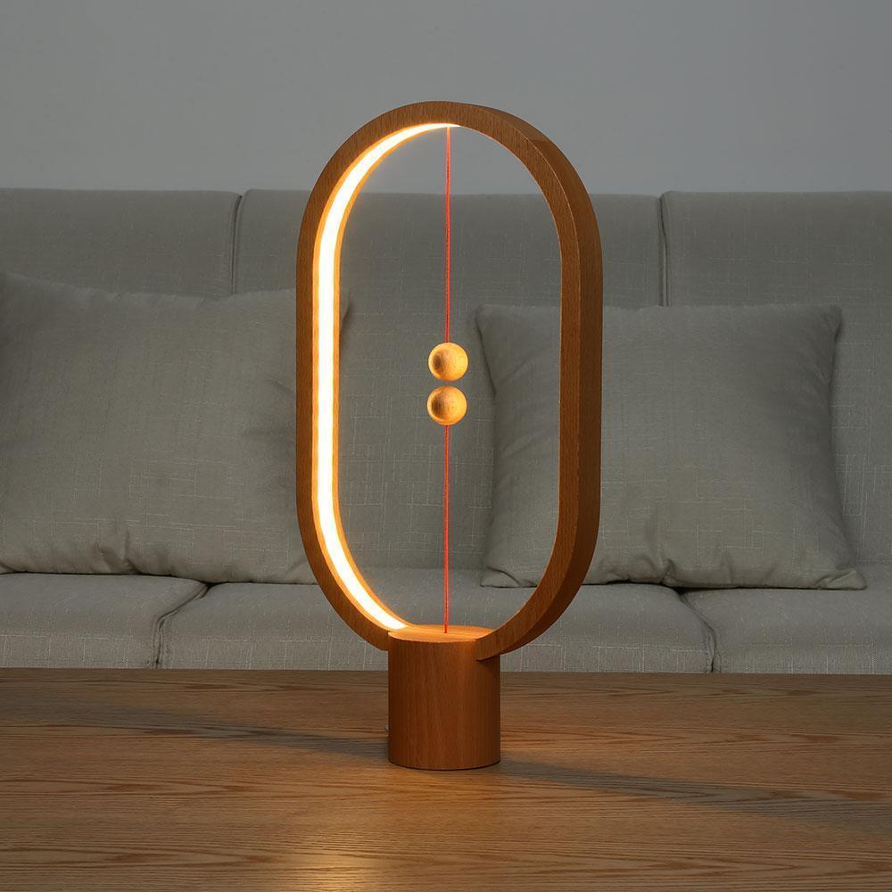 Sleek Wood LED Desk Lamp with Touch Sensor