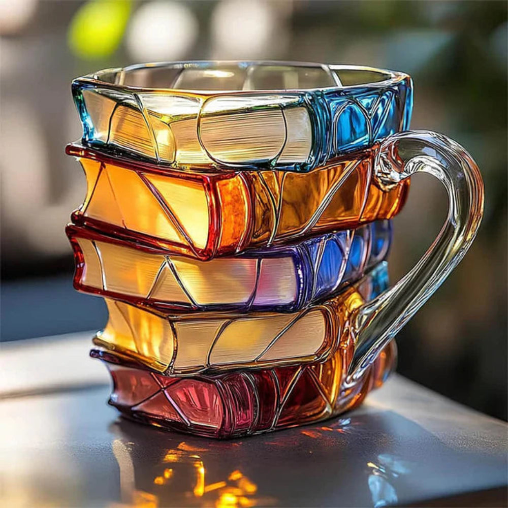 Book Lover Glass Coffee Mug with Literary Design - Glamry