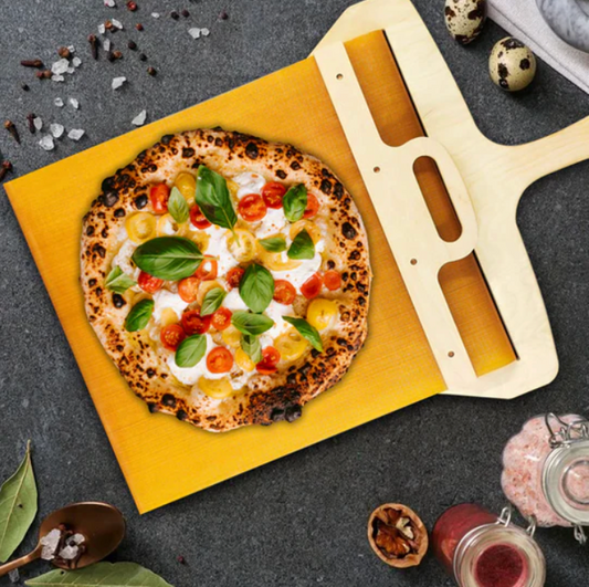 Easy Grip Wooden Pizza Paddle with Slide Out Handle - Glamry