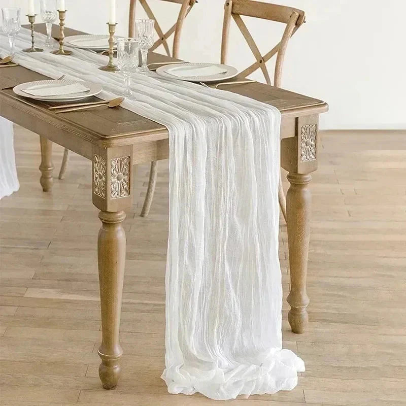 Soft Pink Gathered Table Runner Set of 10 - Glamry