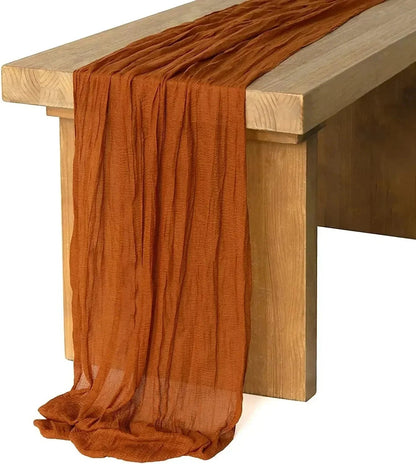 Soft Pink Gathered Table Runner Set of 10