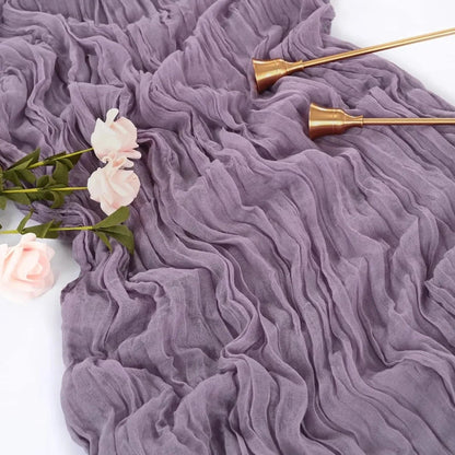 Soft Pink Gathered Table Runner Set of 10