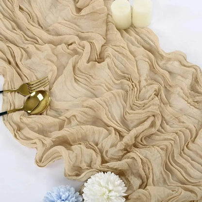 Soft Pink Gathered Table Runner Set of 10