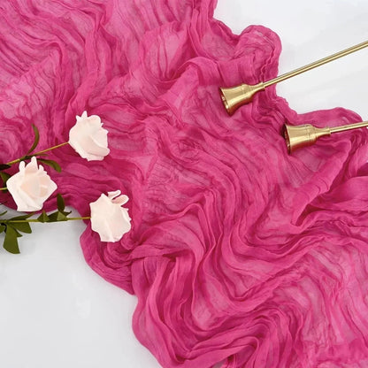 Soft Pink Gathered Table Runner Set of 10