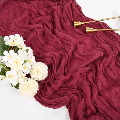 Soft Pink Gathered Table Runner Set of 10
