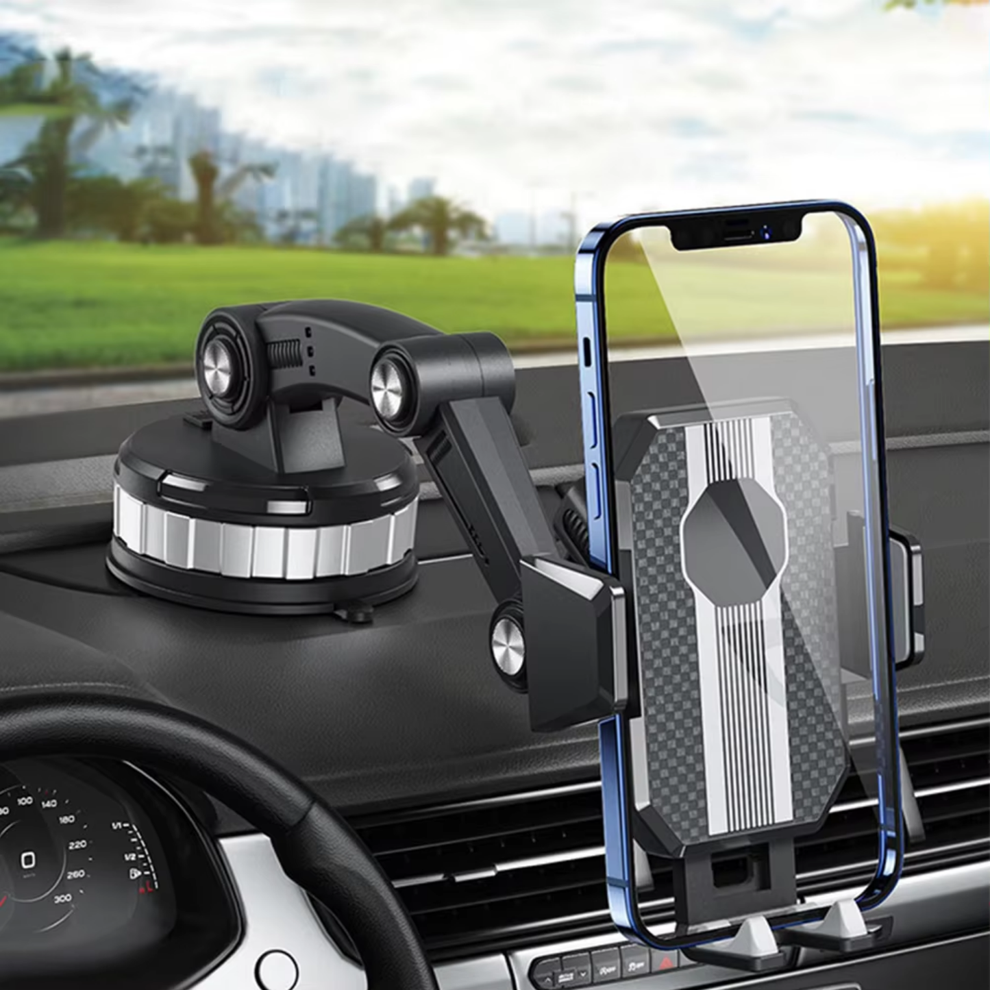 Easy Install Car Phone Mount with Adjustable Rotation