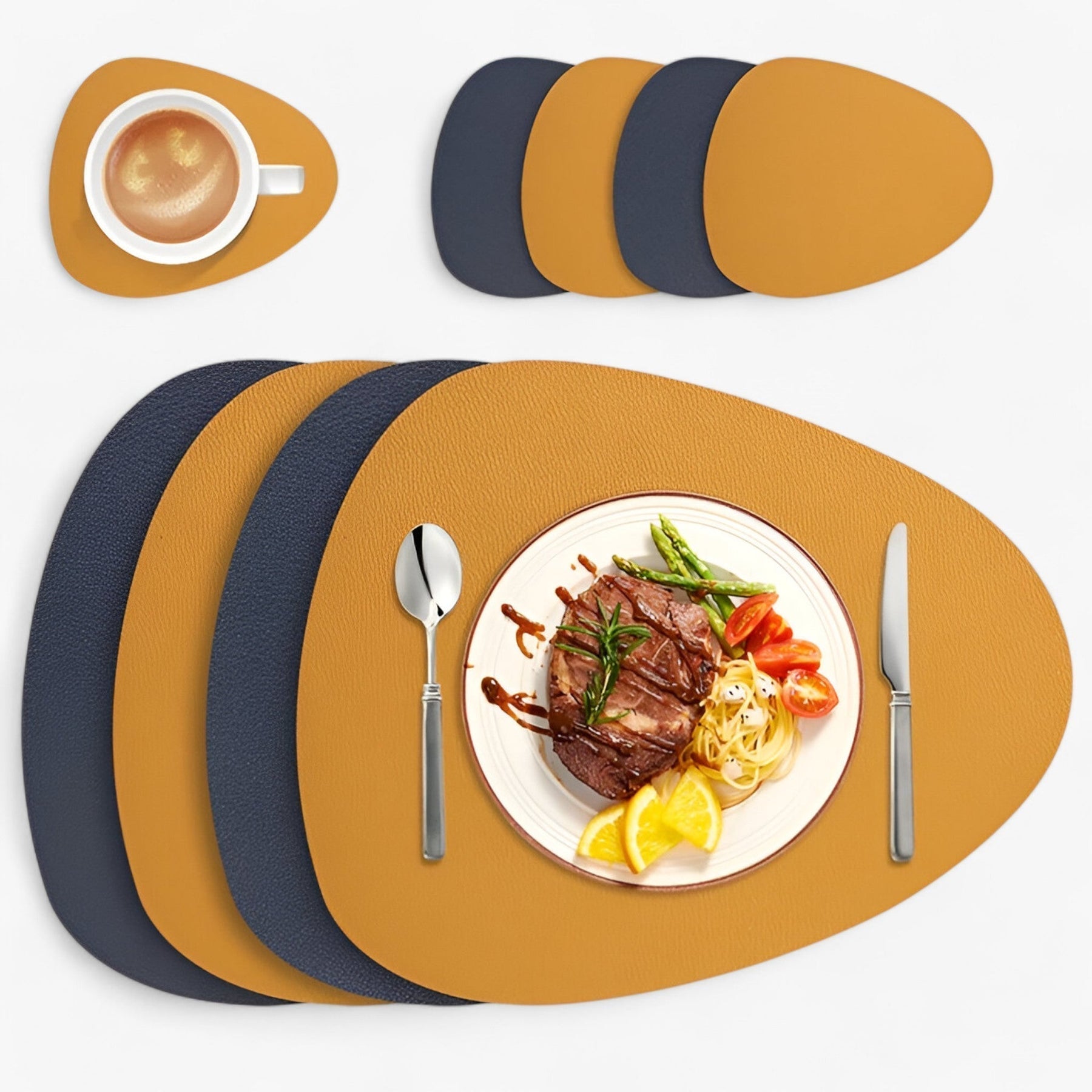 Luxury Vinyl Placemats - Reversible Table Setting Mats - Glamry