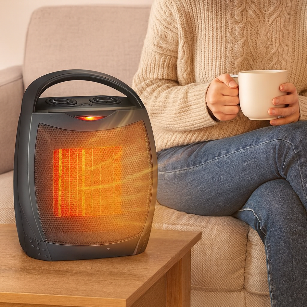 Compact Electric Ceramic Space Heater with Remote - Glamry