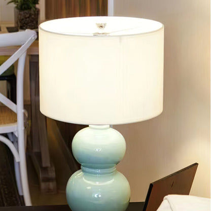 Round Ceramic Table Lamp with Warm Glow