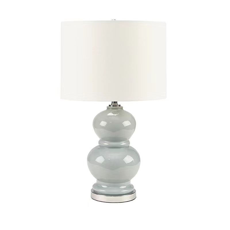Round Ceramic Table Lamp with Warm Glow