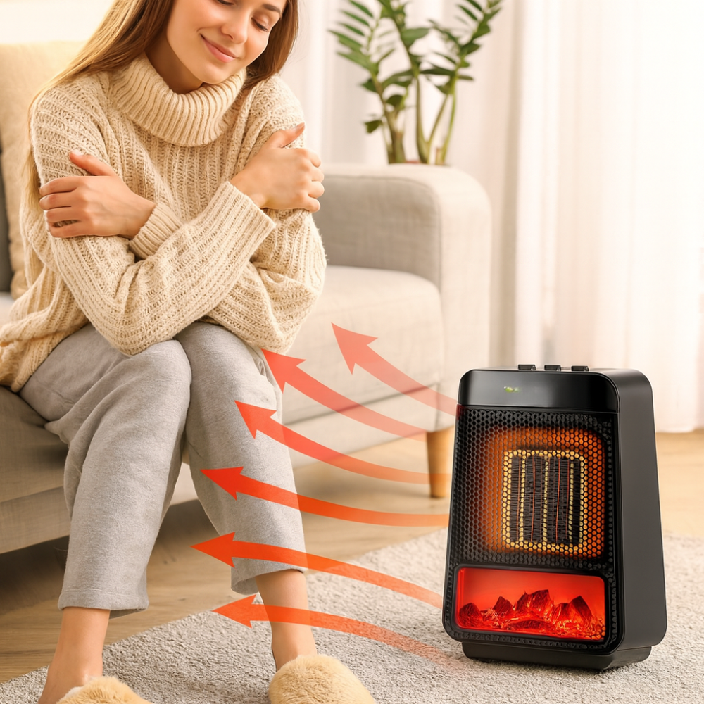 Compact Electric Room Heater with Adjustable Temperature Control - Glamry