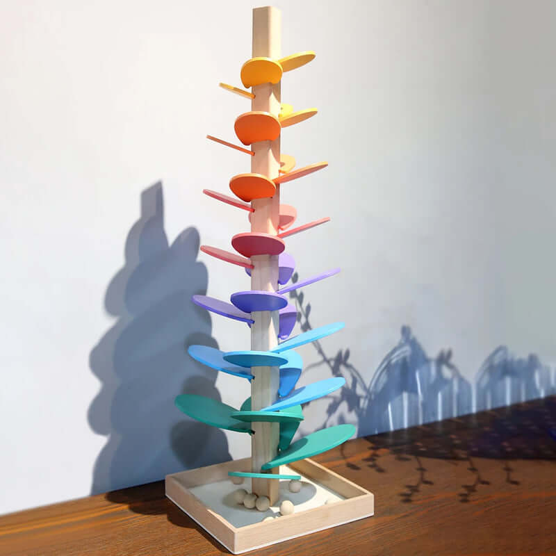 Colorful Sound Tree Wooden Marble Run Toy