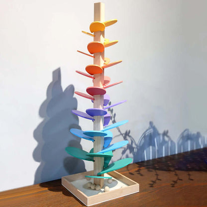 Colorful Sound Tree Wooden Marble Run Toy