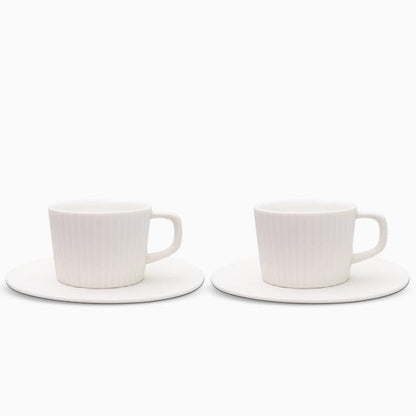 Classic Ceramic Coffee Mug Set in Gray and White