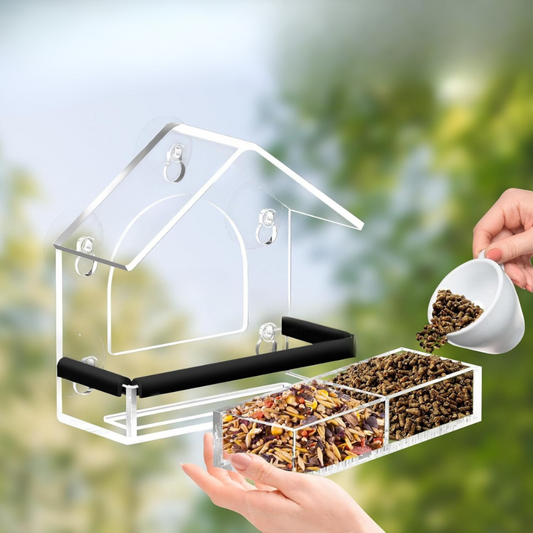 Clear View Easy Fill Bird Feeder for Outdoor Birds - Glamry