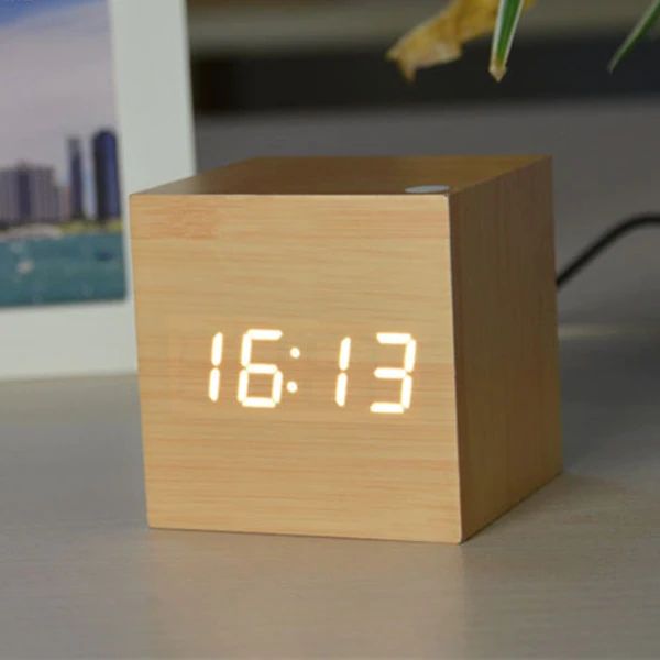 Sleek Digital LED Table Clock for Modern Home Office