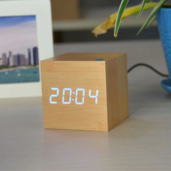 Sleek Digital LED Table Clock for Modern Home Office