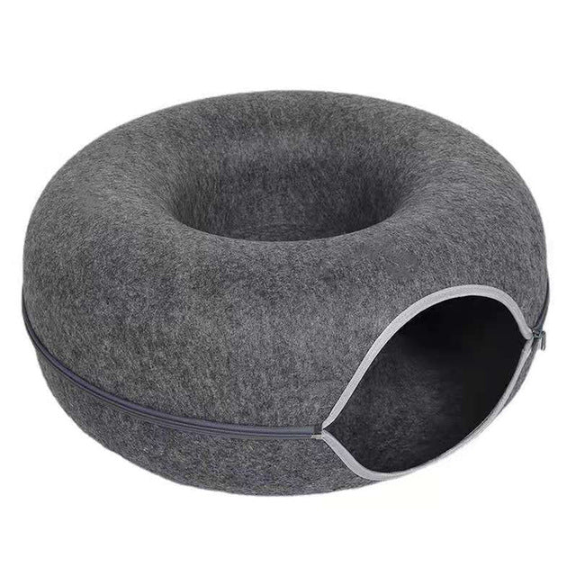 Soft Cat Donut Bed with Non-Slip Base - Glamry