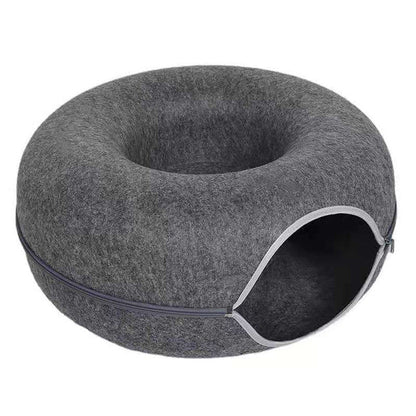 Soft Cat Donut Bed with Non-Slip Base - Glamry
