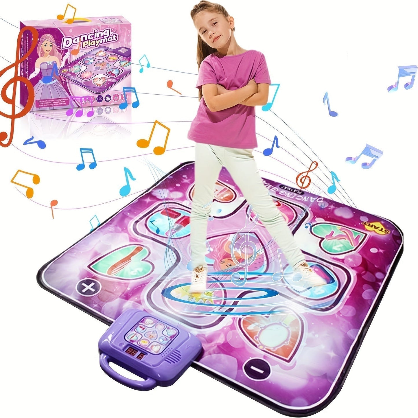 Fun Pink Dance Pad for Kids with Score Tracker - Glamry