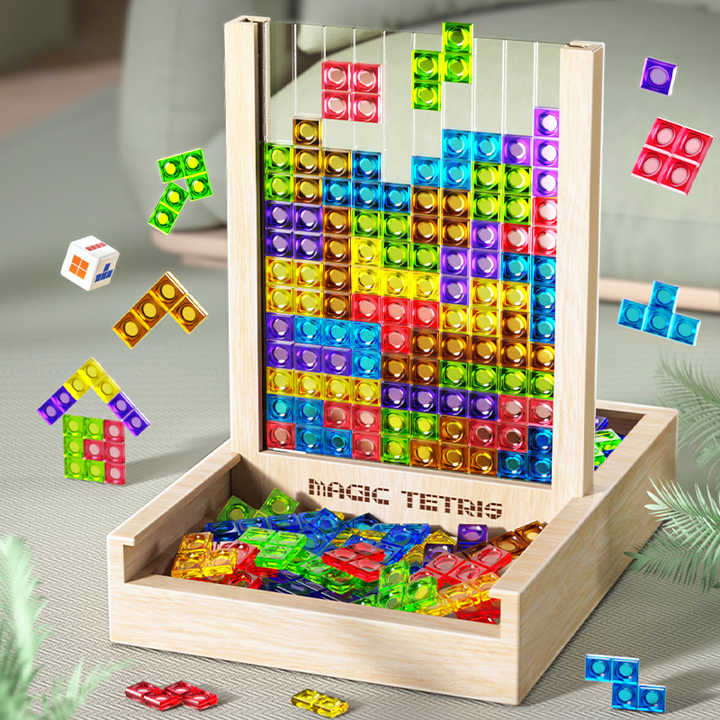 Environmental Wooden Tetris Game Set - Glamry