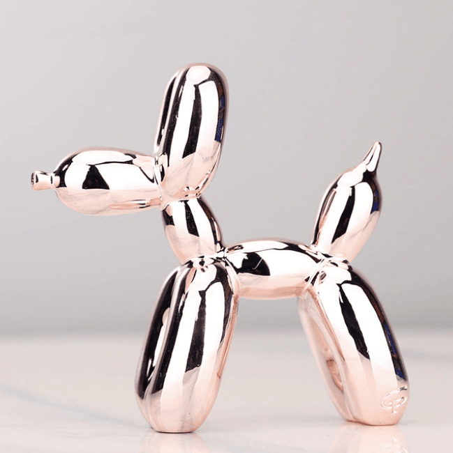 Metallic Silver Balloon Dog Home Decoration Sculpture