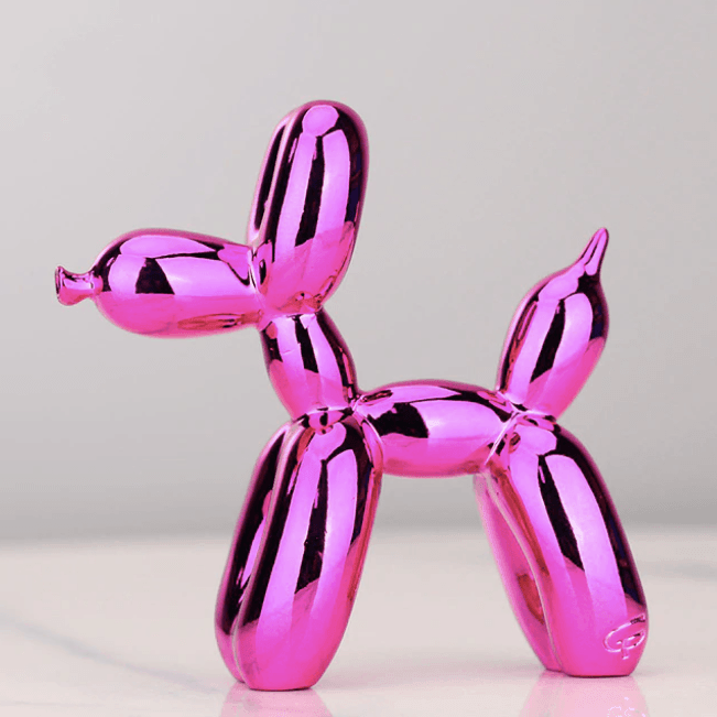 Metallic Silver Balloon Dog Home Decoration Sculpture