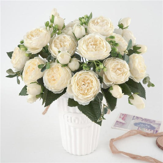 Beautiful Artificial Peony Floral Centerpiece - Glamry